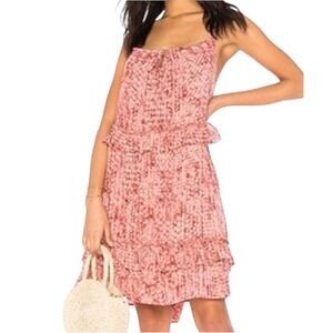 Jack BB Dakota Steve Madden Logan Dress Rosette Pink Spaghetti Strap Tiered XS